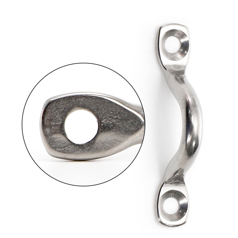 Tebery 10 Pack Boat Top Pad Eye, Stainless Steel Bimini Boats Top Eye Strap with Screws, Sturdy Tie Down Anchors Hardware, Kayak Deck Loops for Boat Canoe Rigging - Image 4